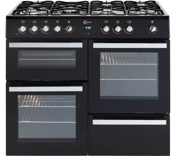 Flavel Milano 100 MLN10FRK Dual Fuel Range Cooker - Black &amp; Chrome