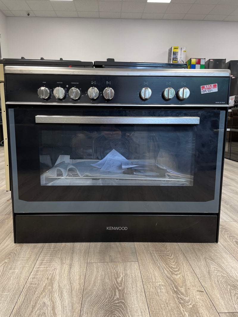 KENWOOD CK306 90 cm Dual Fuel Range Cooker - Black & Chrome