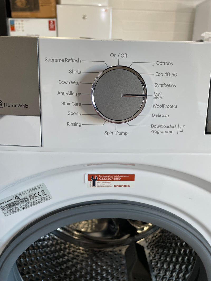 GRUNDIG 8KG WASHING MACHINE GW75841TW (Graded)
