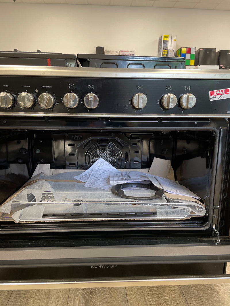 KENWOOD CK306 90 cm Dual Fuel Range Cooker - Black & Chrome