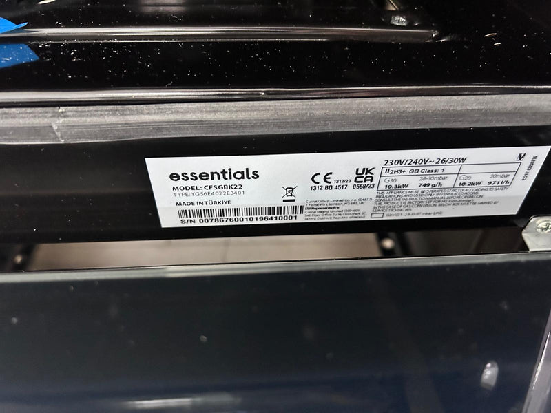ESSENTIALS CFSGBK22 50 CM Gas Cooker (Graded): Affordable Performance for Small Kitchens