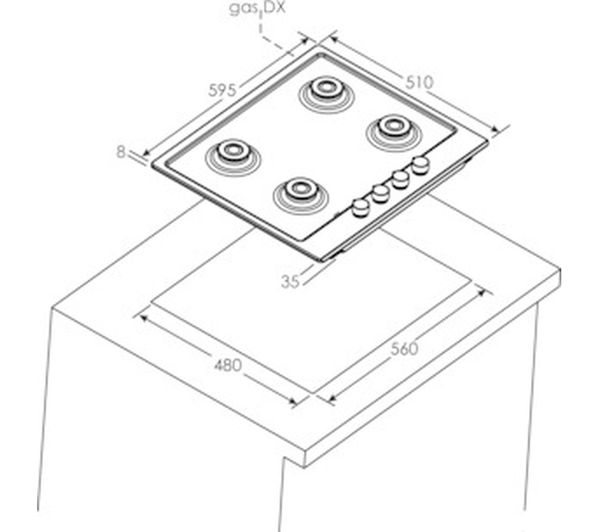 Candy CHW6BRX Gas Hob